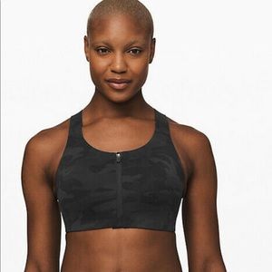 Lululemon Enlite Bra Zip Front 34E - Camo